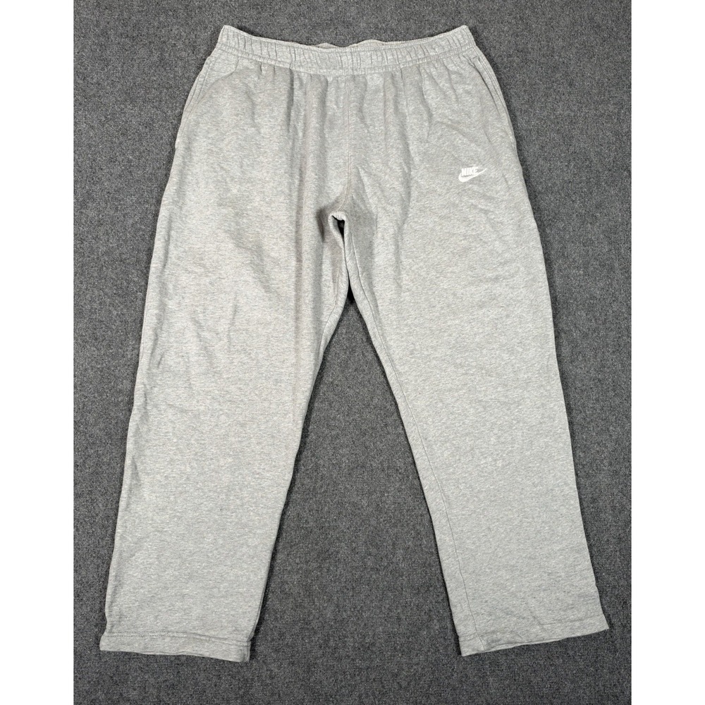 Nike Sportswear Club Fleece Open Hem Sweatpants Grey BV2707-063 Mens 2XL